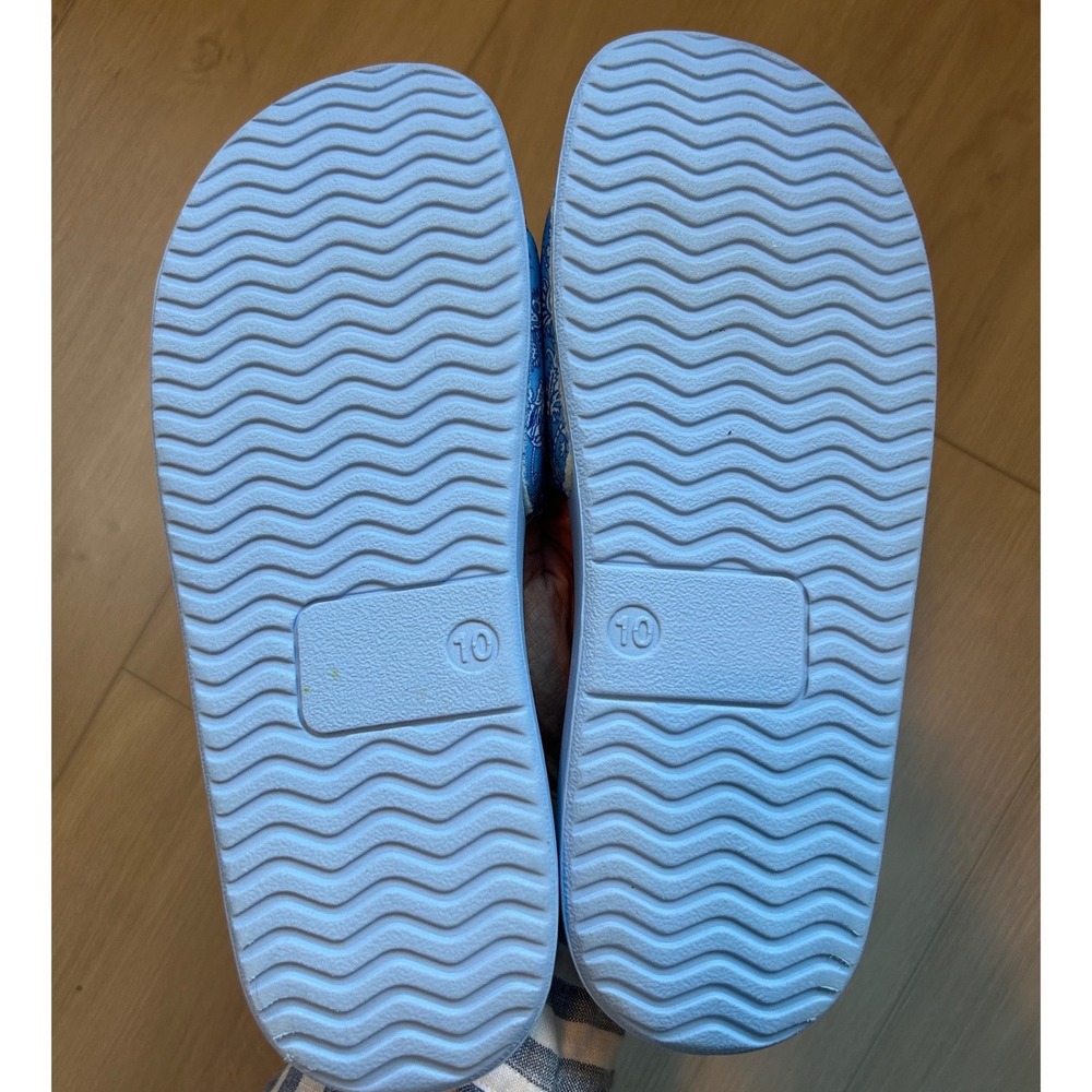 Roller Rabbit x Target Blue Floral Block Print Slide Sandals Womens Size 10 - Picture 5 of 6